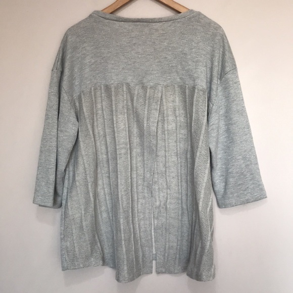 EXTRA Touch gray 3/4 sleeve loose knit back sweater size 3X - Picture 4 of 10